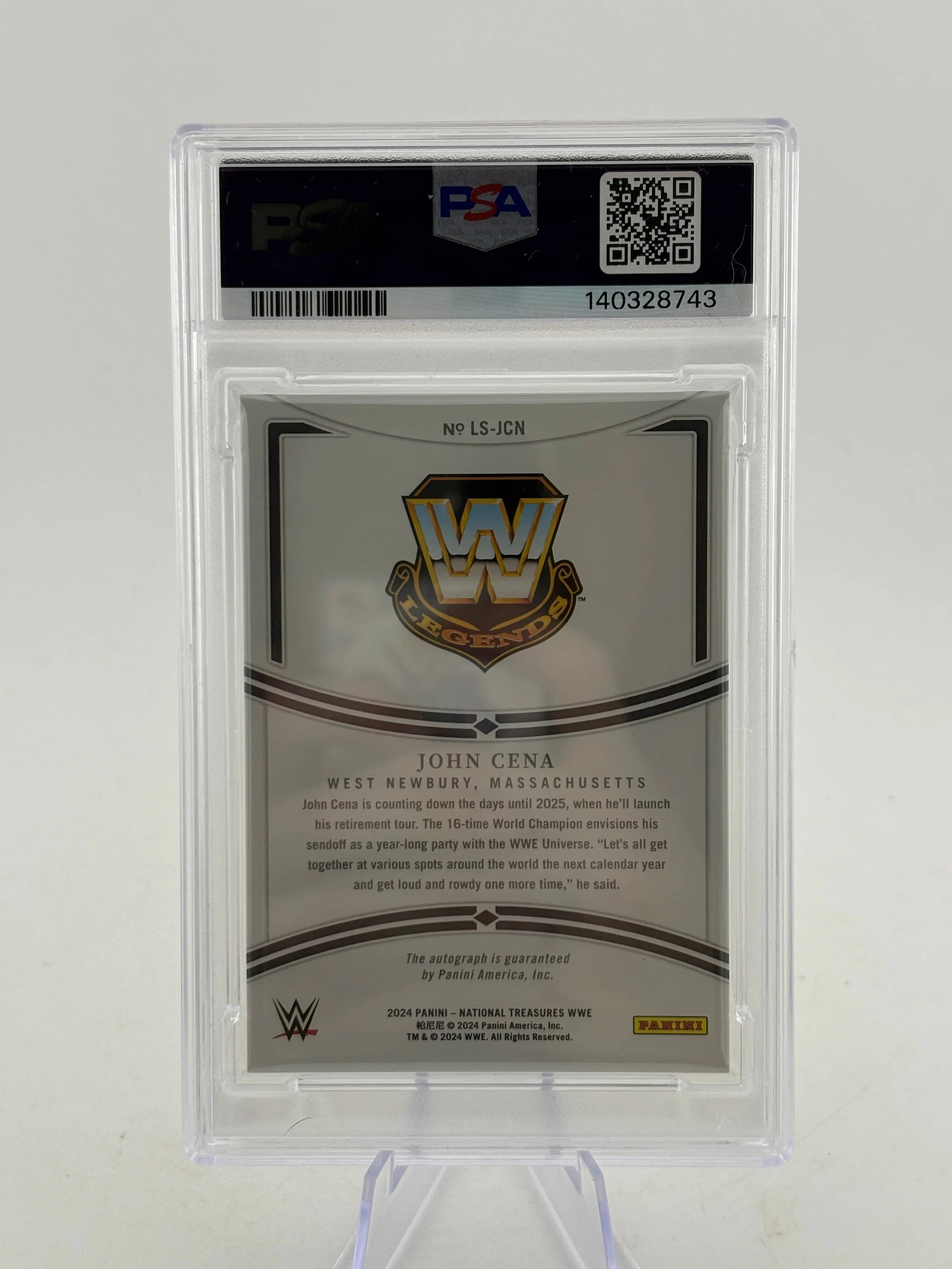 2024 National Treasures WWE #LSJCN John Cena Auto /99 PSA 8 FRENLY BRICKS - Open 7 Days